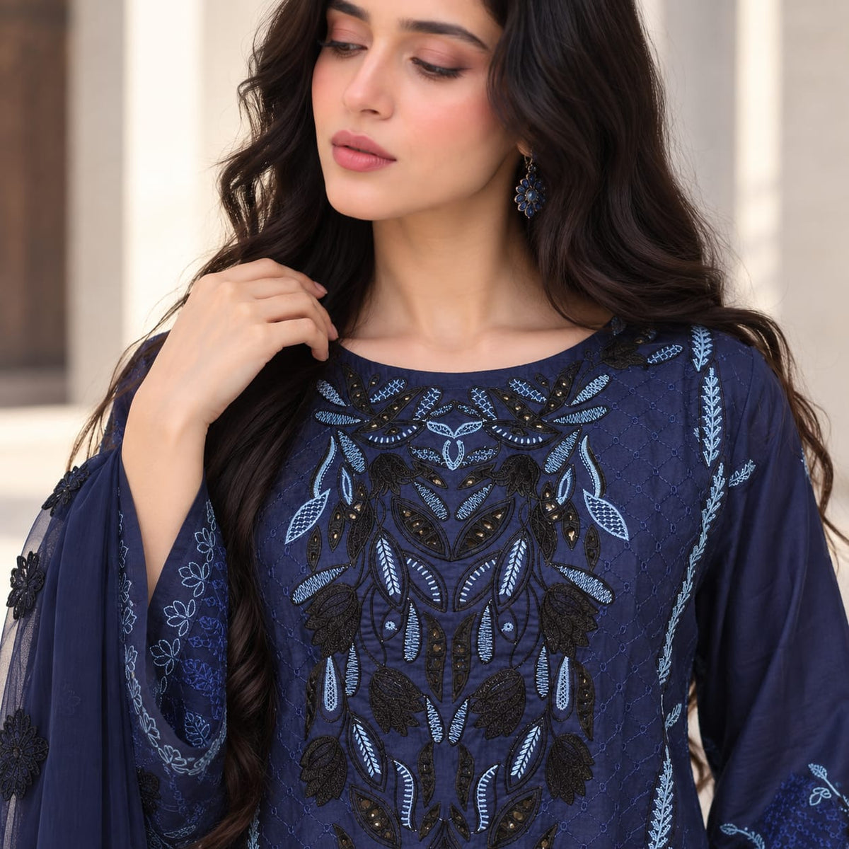 Summer Stitched 3PCs Embroidered Lawn Dress   - TS 06