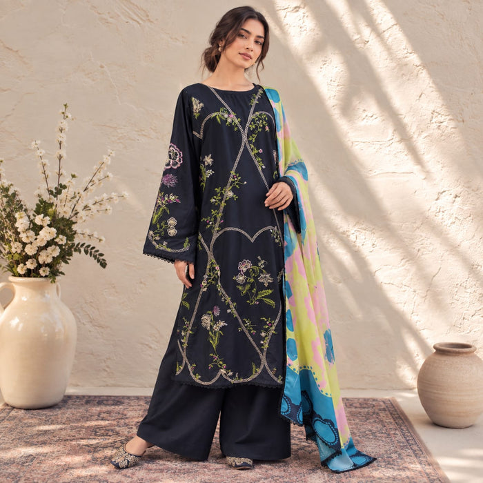 Winter Stitched Khaddar 3 Piece Embroidered Dress - TW 22