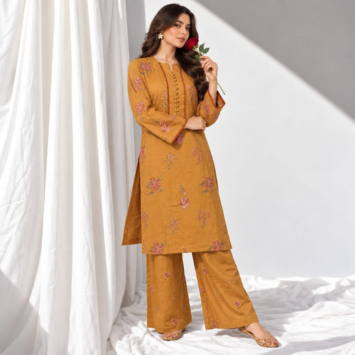 Stitched Winter Cotton 2 Piece Embroidered Dress - TW 32