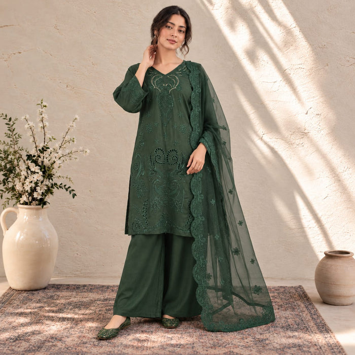 Summer Stitched 3PCs Embroidered Lawn Dress   - TS 05