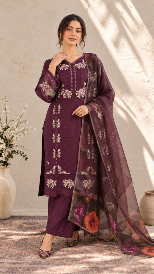 Summer Stitched 3 Piece Embroidered Lawn Dress - TS 02