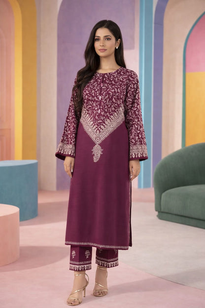 Summer Unstitched 2PCs Embroidered Lawn Dress    - 370