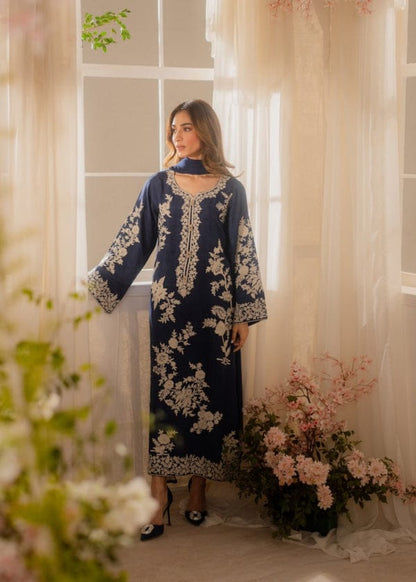 Summer Unstitched 3PCs Embroidered Lawn Dress With Manaar Dupatta   - 374