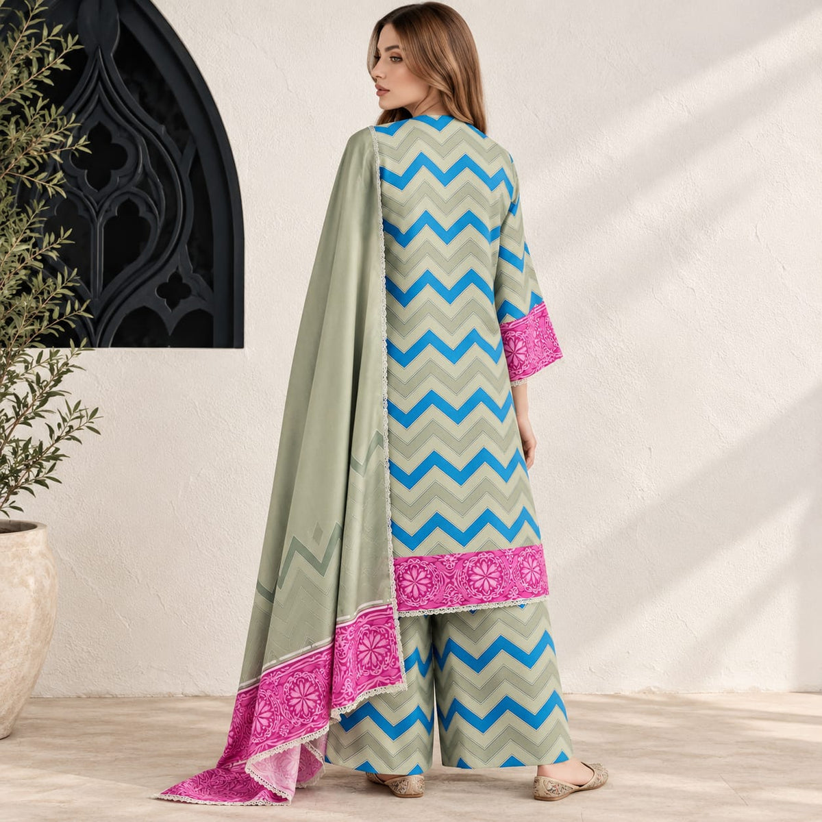Winter Stitched 3PCs Digital Printed Karandi Dress- TW 02