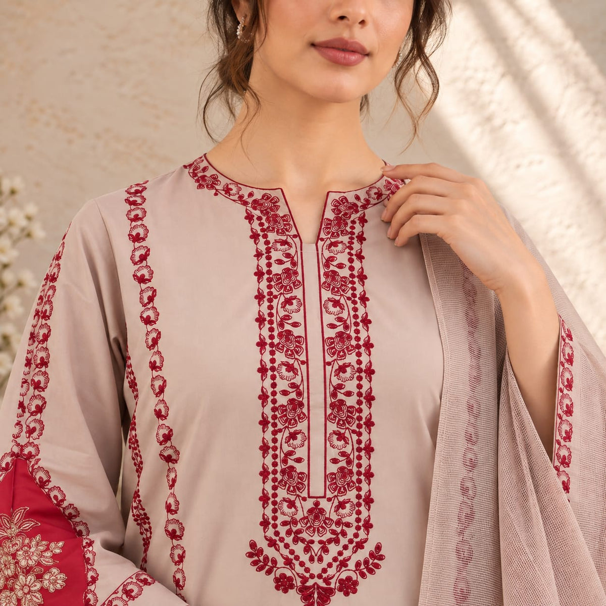 Summer Stitched 3 Piece Embroidered Lawn Dress - TS 10