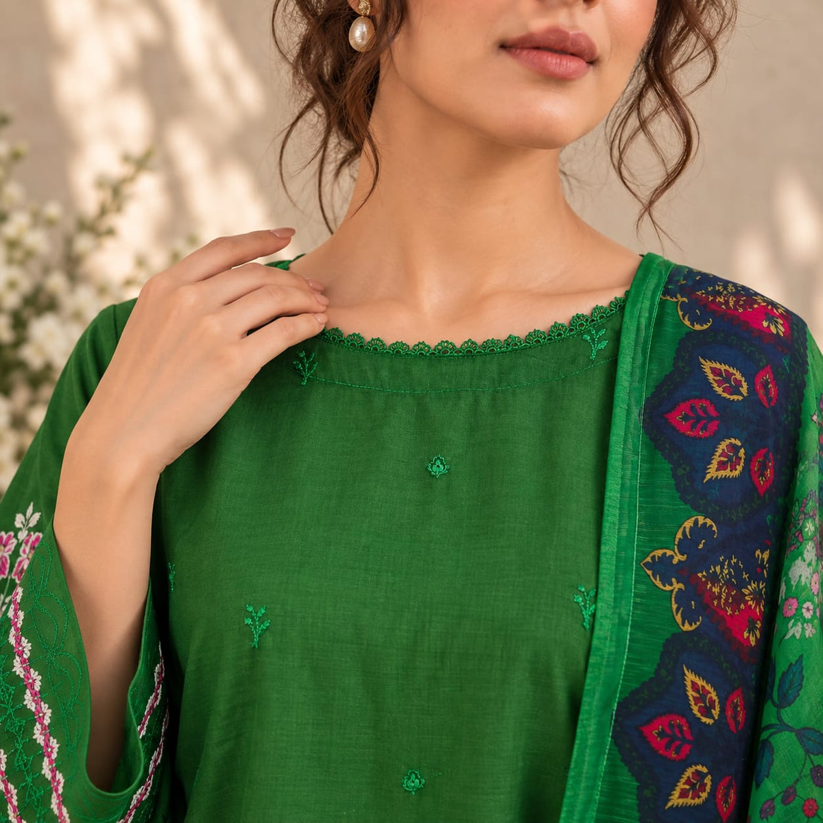 Summer Stitched 3PCs Embroidered Lawn Dress - TS 09