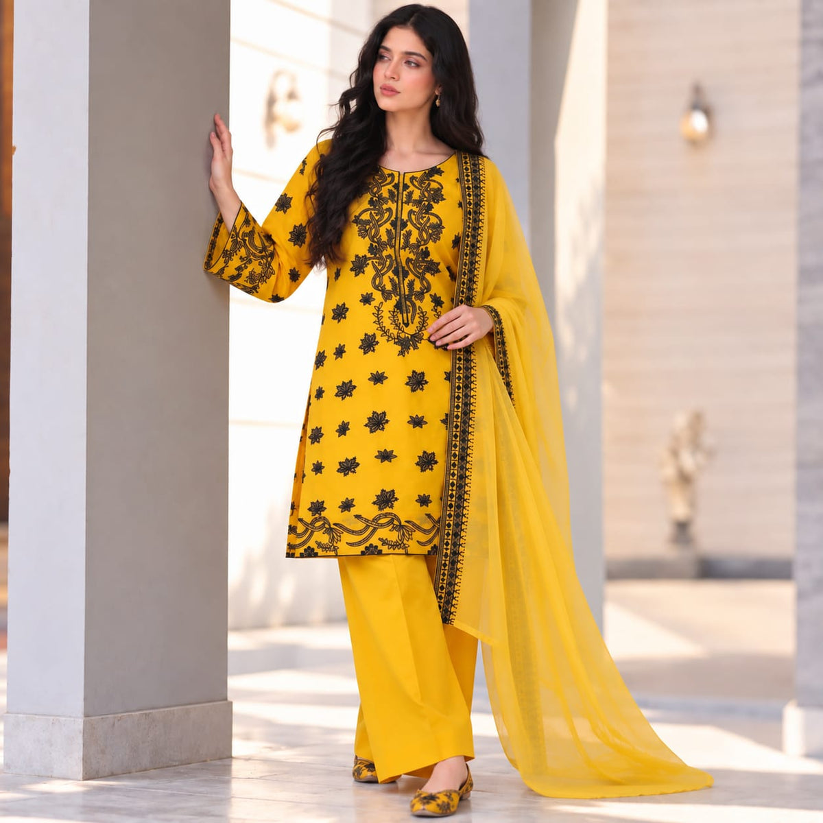 Summer Stitched 3PCs Embroidered Lawn Dress   - TS 17