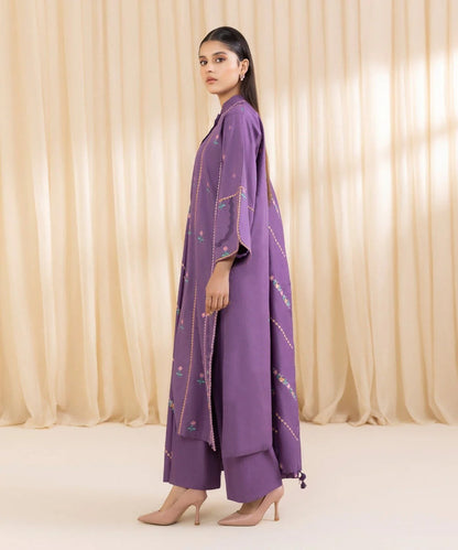 Winter 3PC Dhanak Embroidered Suit - 428