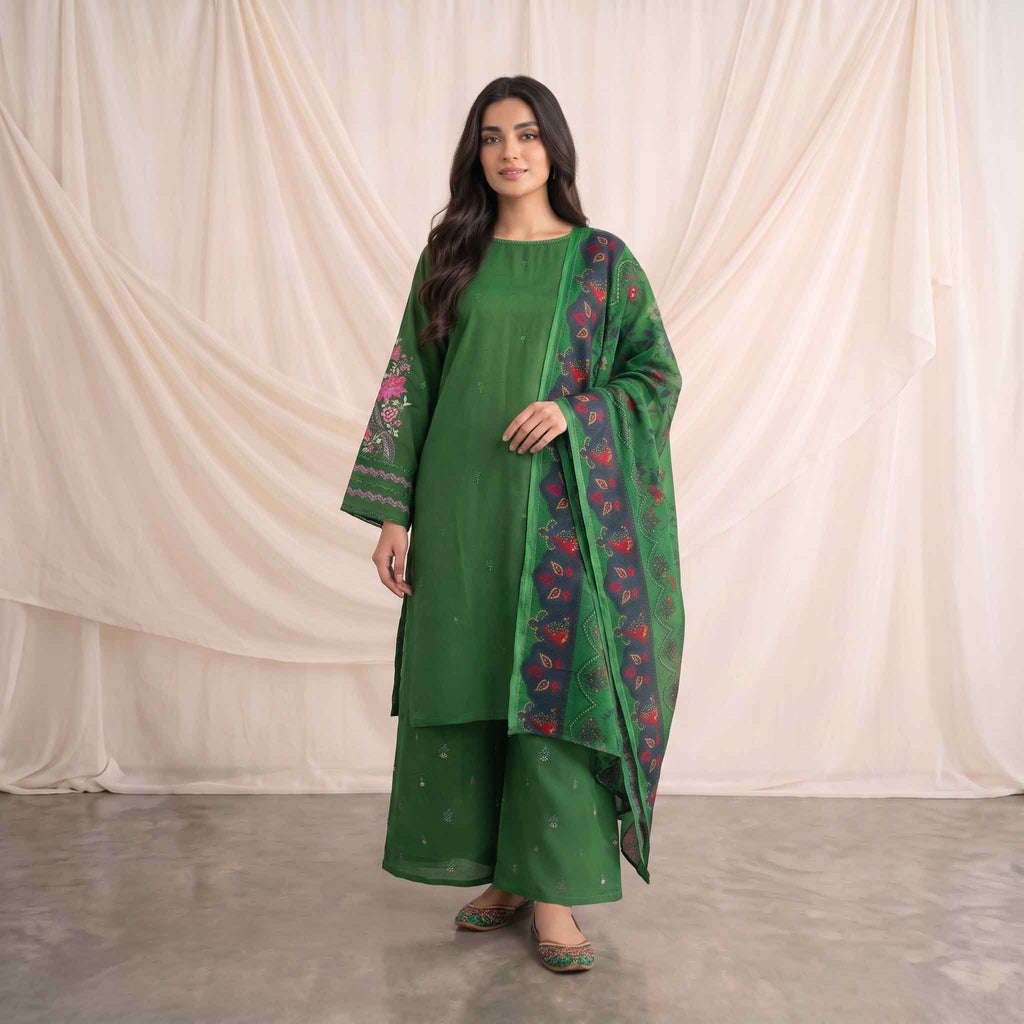 Summer Stitched 3PCs Embroidered Lawn Dress - TS 09