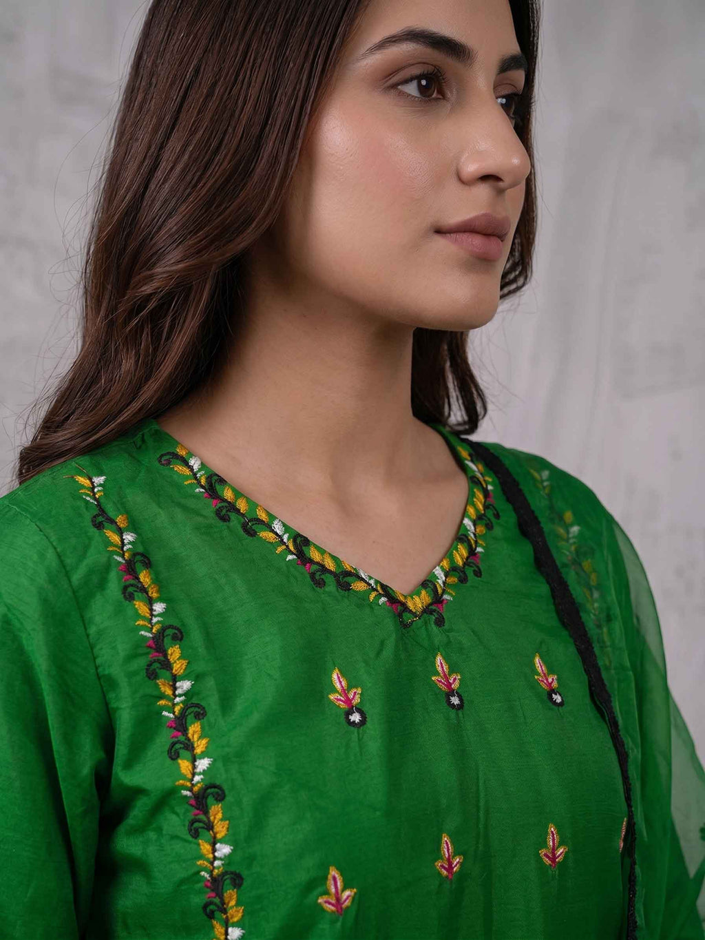 Winter Stitched Kataan Silk 3 Piece Embroidered - TW 19