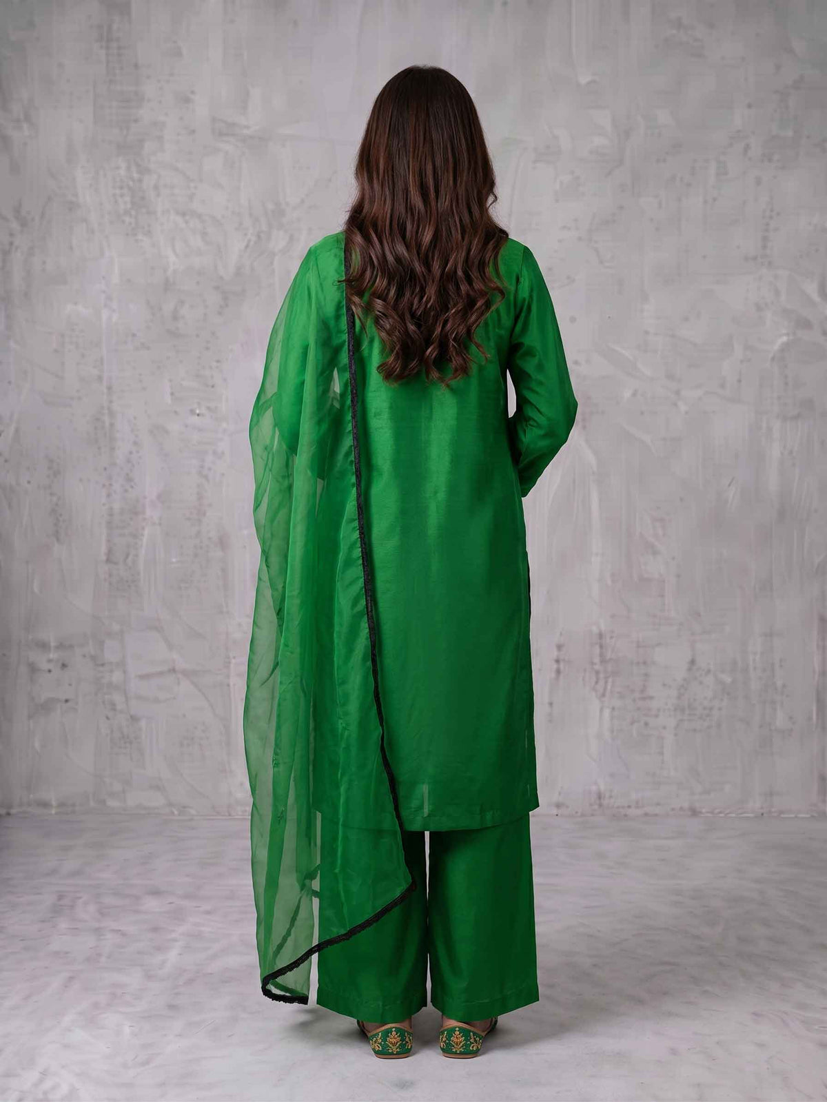 Winter Stitched Kataan Silk 3 Piece Embroidered - TW 19