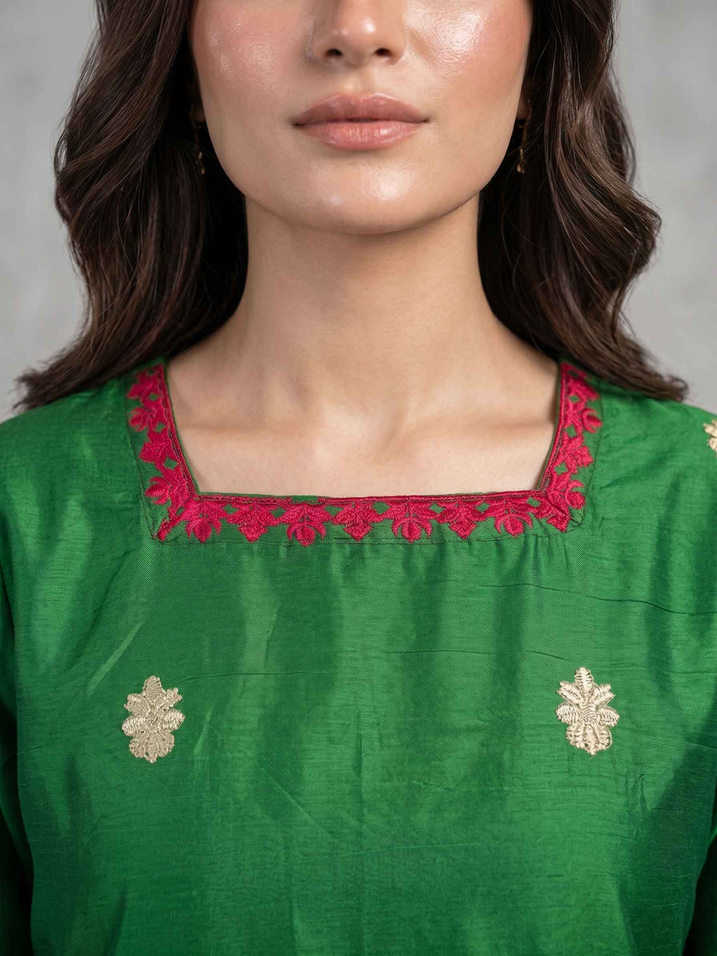 Winter Stiched 3 Piece Kataan Silk Embroidered Dress - TW 10
