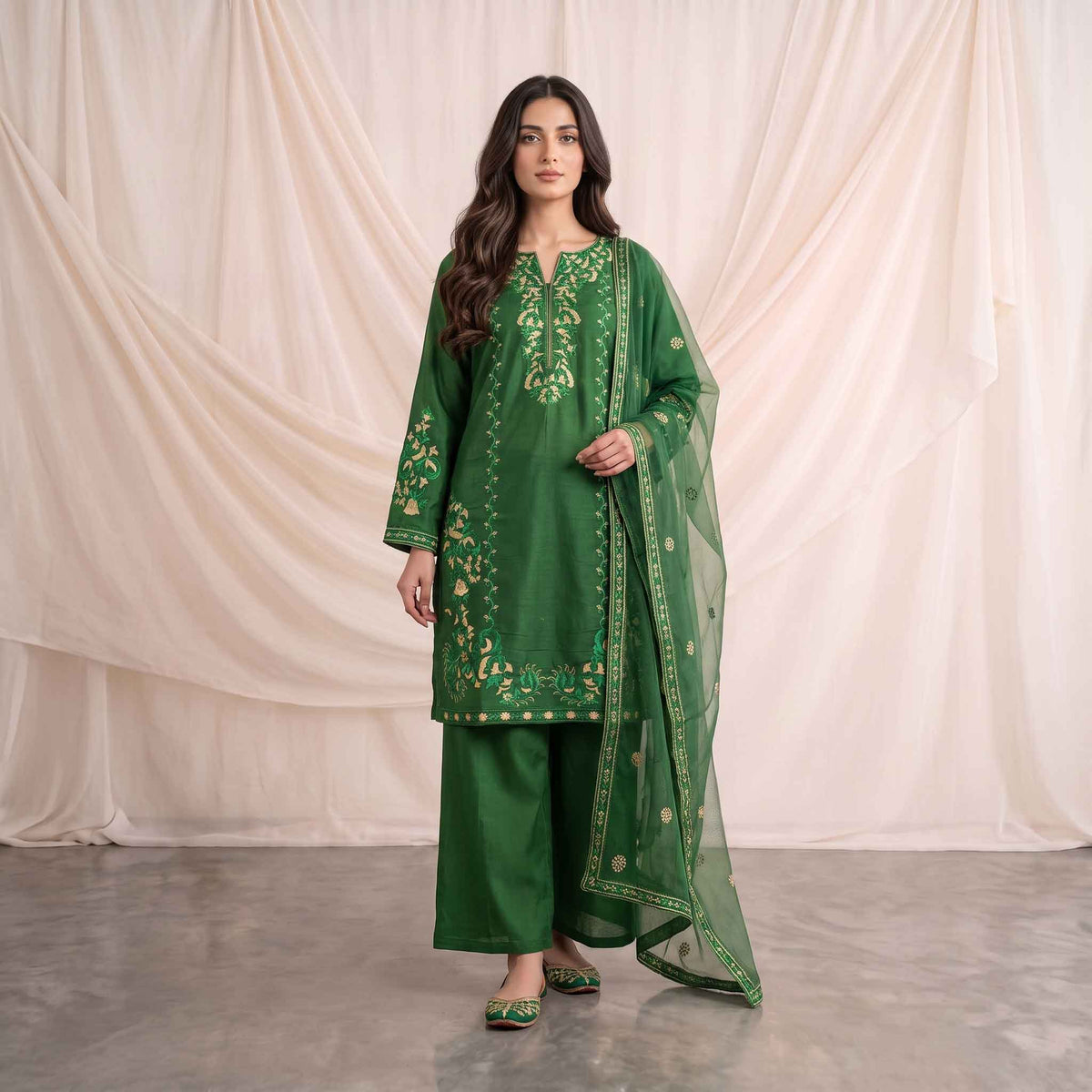 Summer Stitched 3PCs Embroidered Lawn Dress  - TS 18