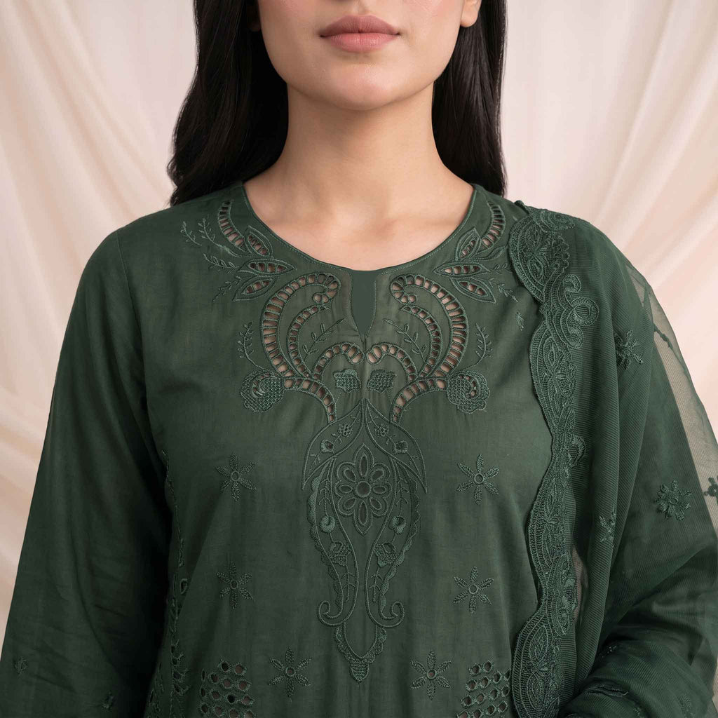 Summer Stitched 3PCs Embroidered Lawn Dress   - TS 05