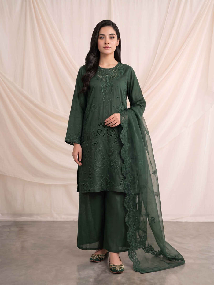 Summer Stitched 3PCs Embroidered Lawn Dress   - TS 05