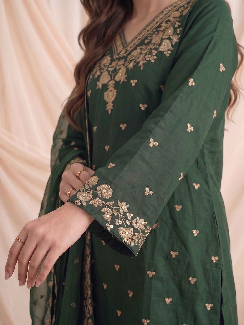 Summer Stitched 3PCs Sequin  Embroidered Lawn Dress  - TS 13