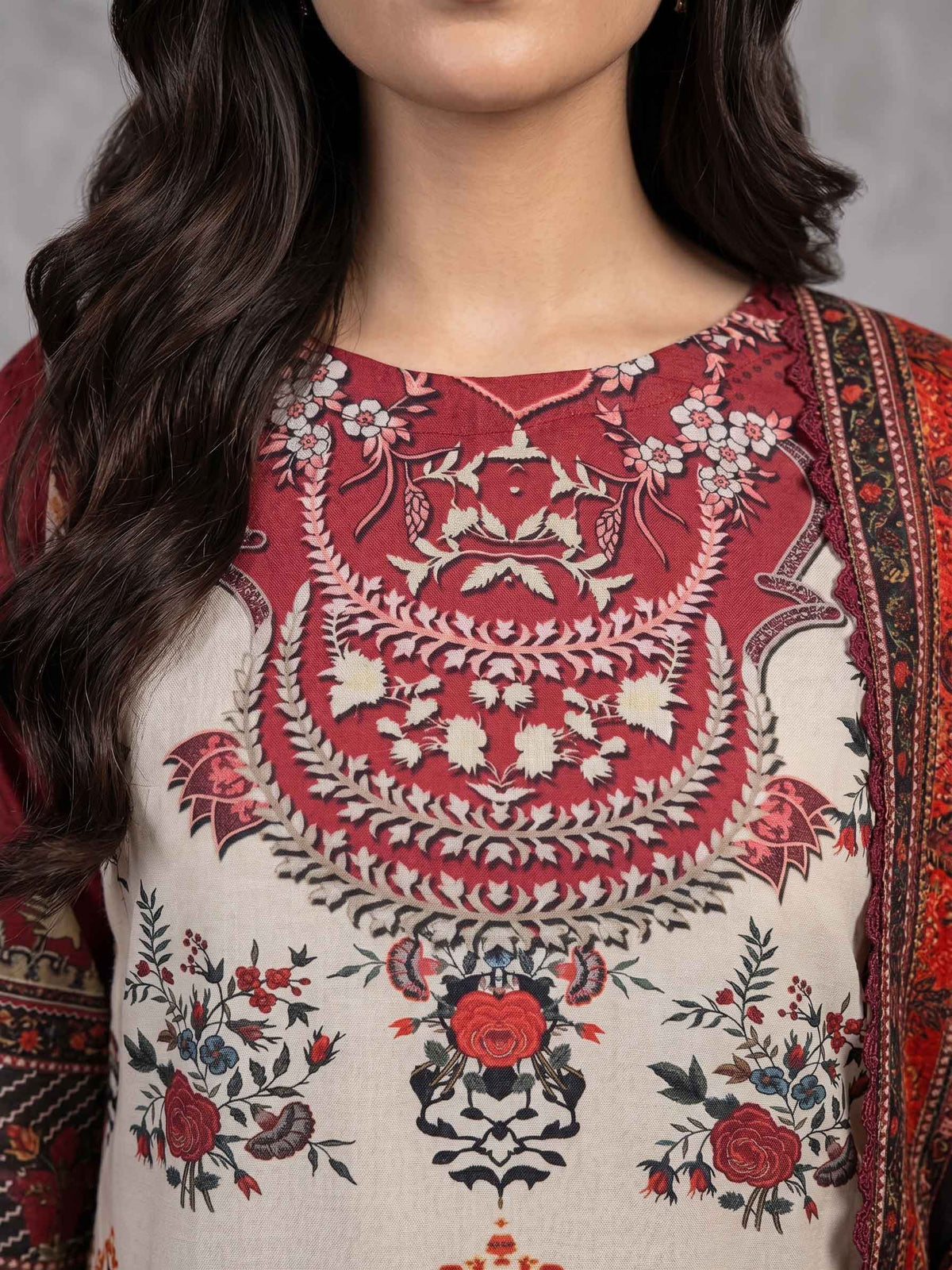 Winter Stitched 3PC Karandi Digital Print Dress - TW 08