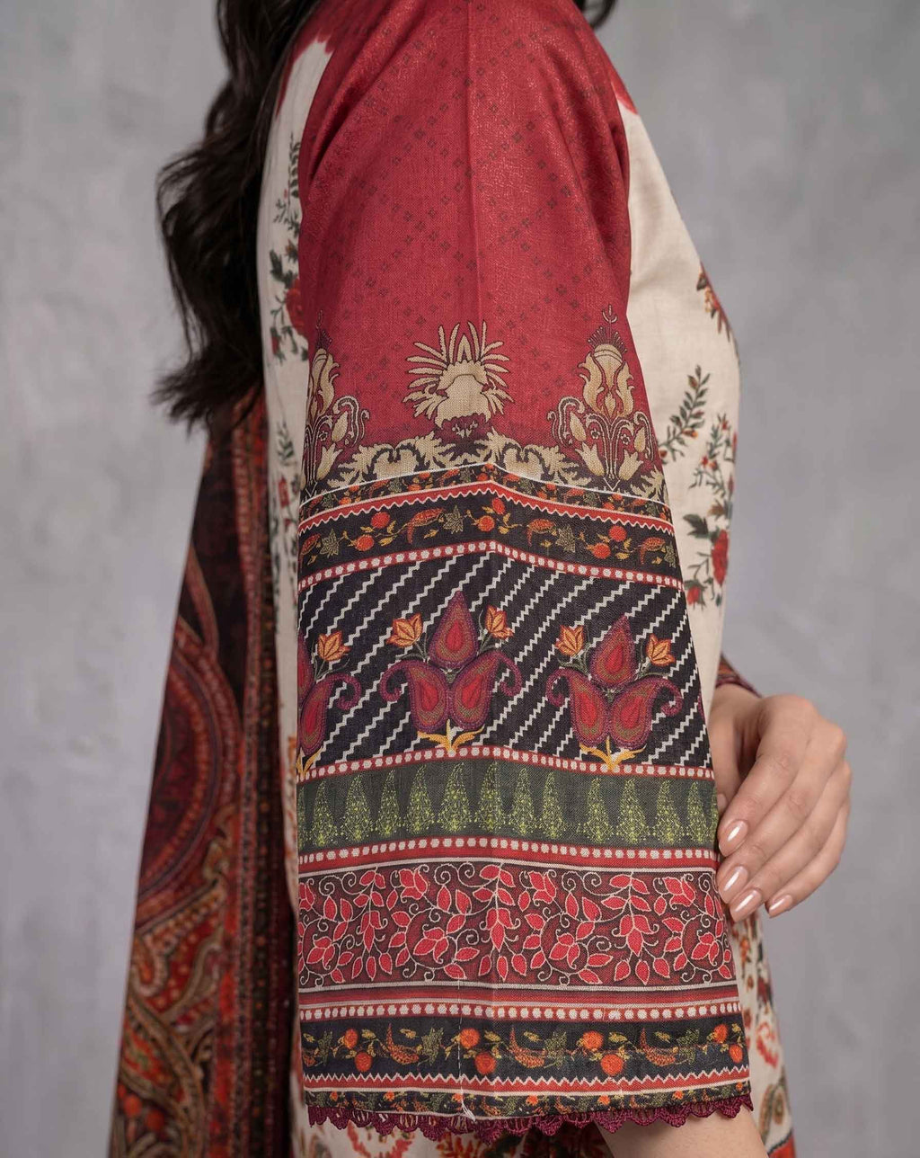 Winter Stitched 3PC Karandi Digital Print Dress - TW 08