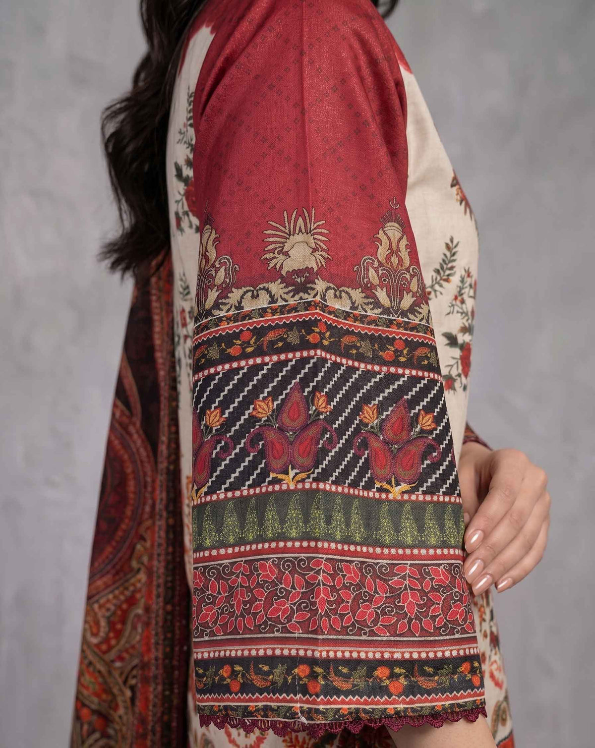 Winter Stitched 3PC Karandi Digital Print Dress - TW 08