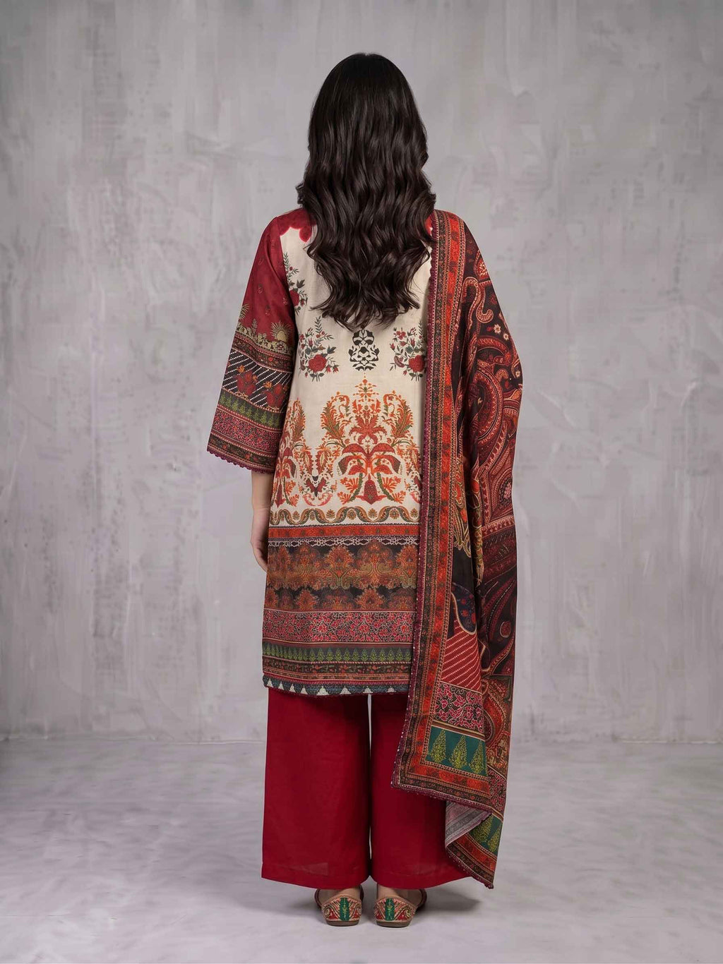 Winter Stitched 3PC Karandi Digital Print Dress - TW 08