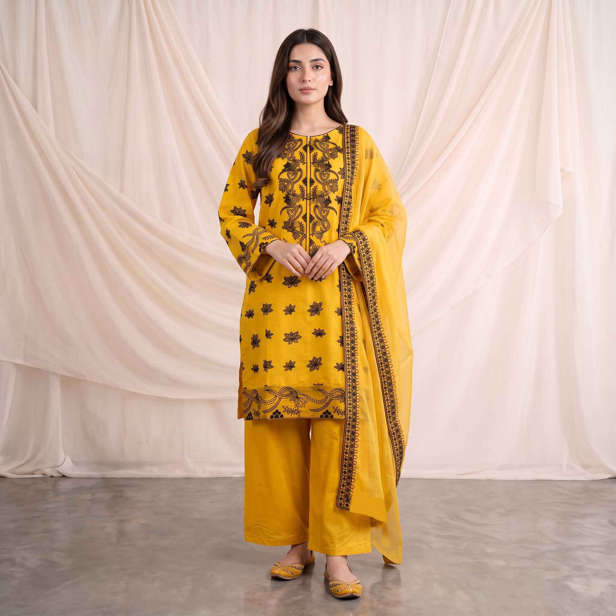 Summer Stitched 3PCs Embroidered Lawn Dress   - TS 17