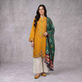 Winter Stitched Dhanak 3 Piece Embroidered Dress - TW 15