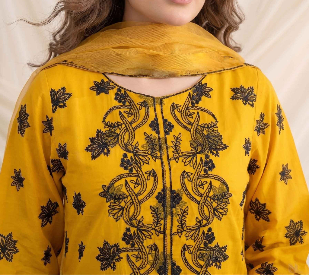 Summer Stitched 3PCs Embroidered Lawn Dress   - TS 17