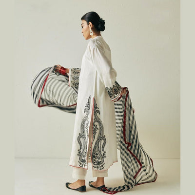 Lawn 3 Piece Embroidered Dress - 57