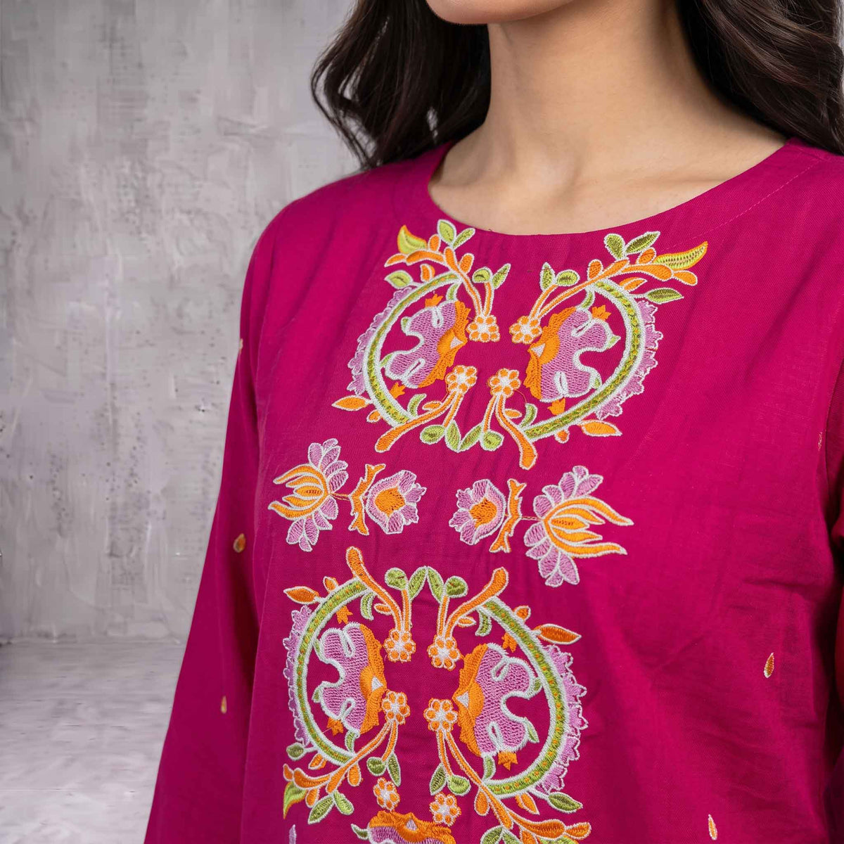 Winter Stitched Dhanak 3 Piece Embroidered Dress - TW 17