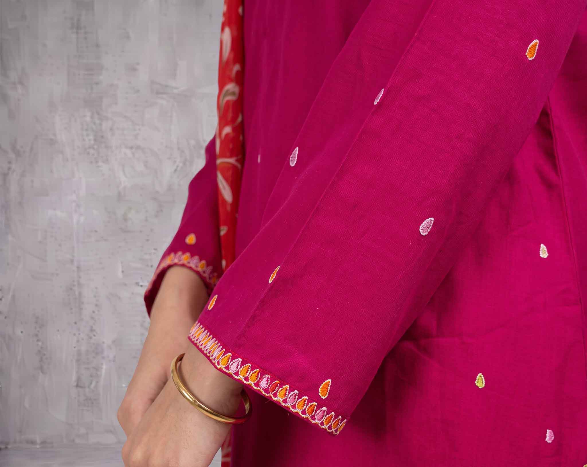 Winter Stitched Dhanak 3 Piece Embroidered Dress - TW 17