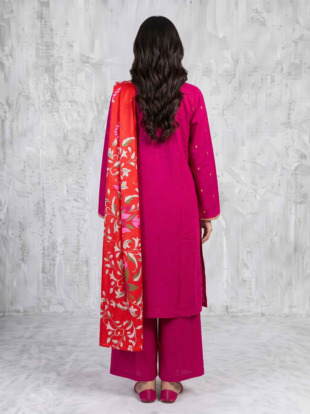 Winter Stitched Dhanak 3 Piece Embroidered Dress - TW 17