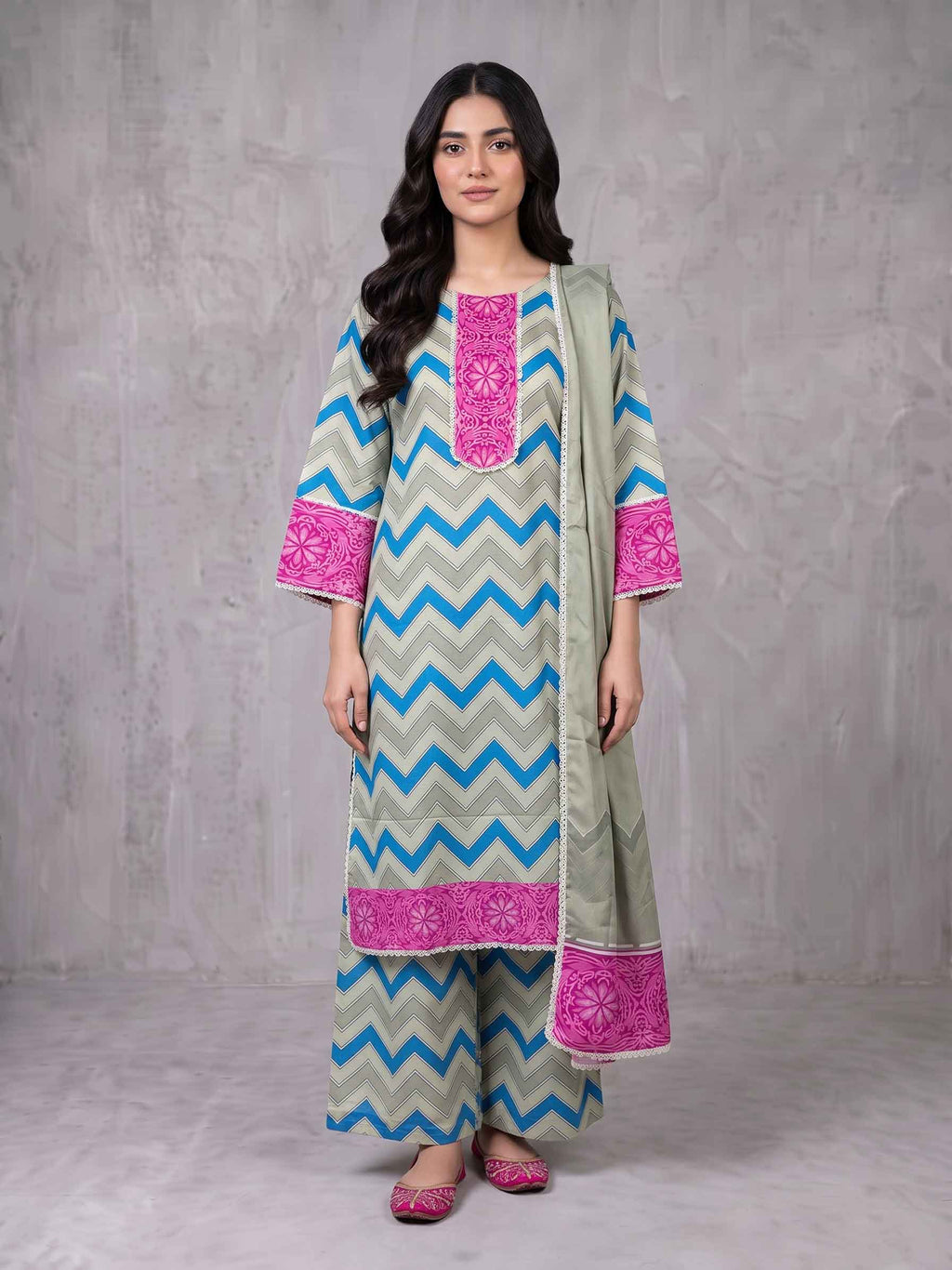 Winter Stitched 3PCs Digital Printed Karandi Dress- TW 02
