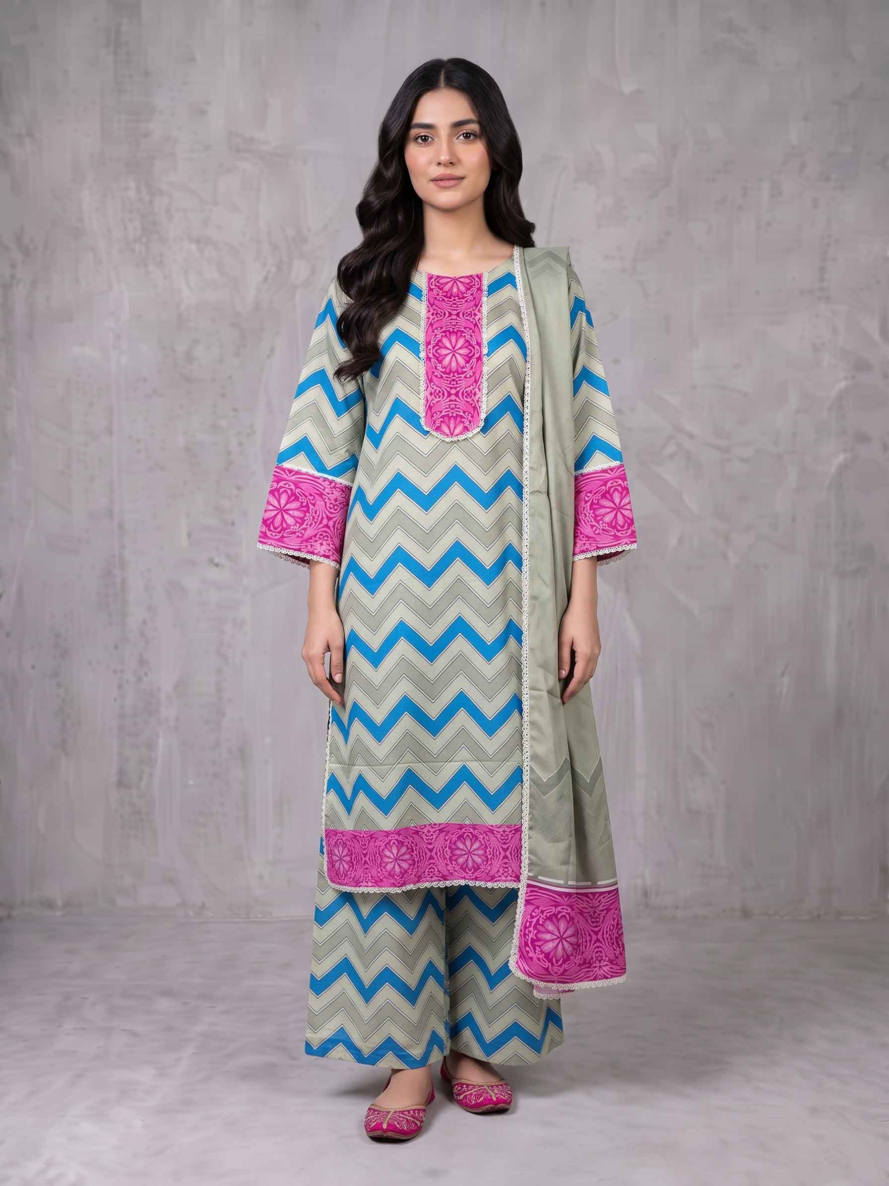 Winter Stitched 3PCs Digital Printed Karandi Dress- TW 02