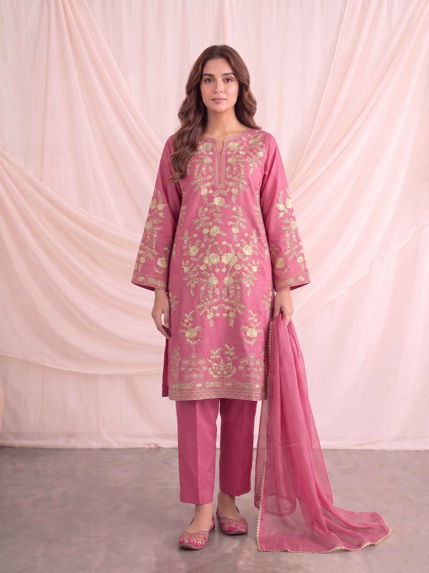 Summer Stitched 3 Piece Embroidered Lawn Dress - TS 12