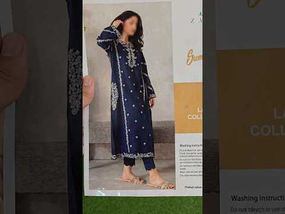 Summer Unstitched 2PCs Embroidered Lawn Dress - 91