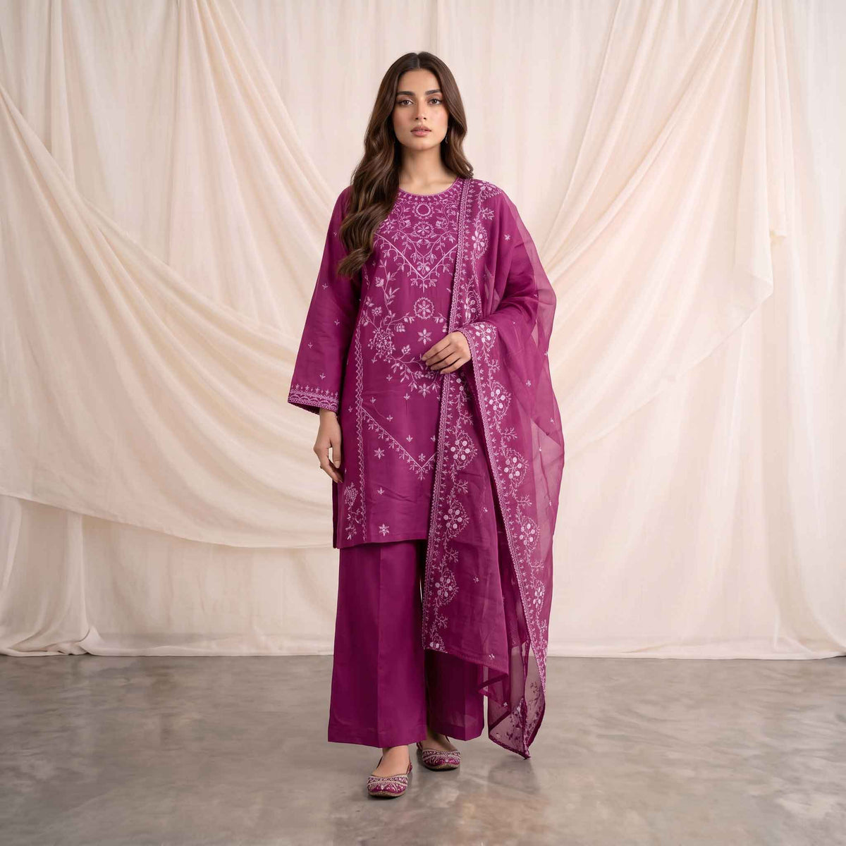 Summer Stitched 3PCs Embroidered Lawn Dress - TS 03