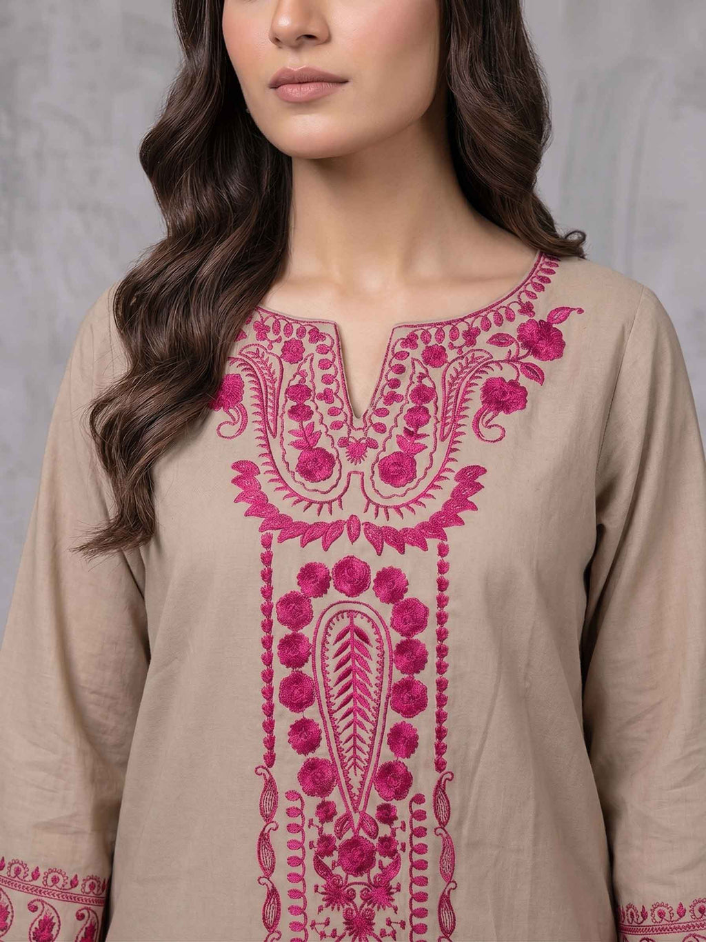 Winter Stitched 3PC Dhanak Embroidered Suit - TW 13