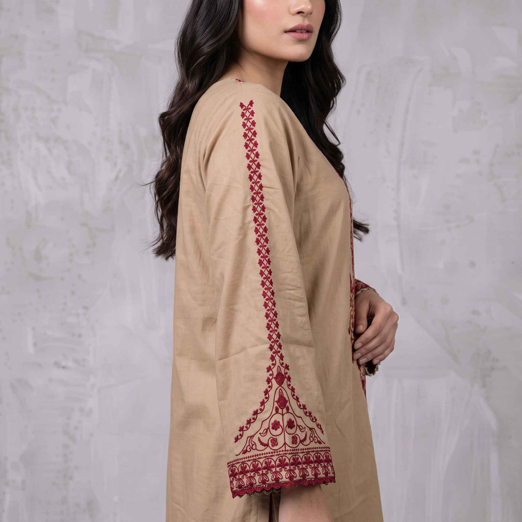 Winter Stitched 3PC Dhanak Embroidered Dress- TW 21